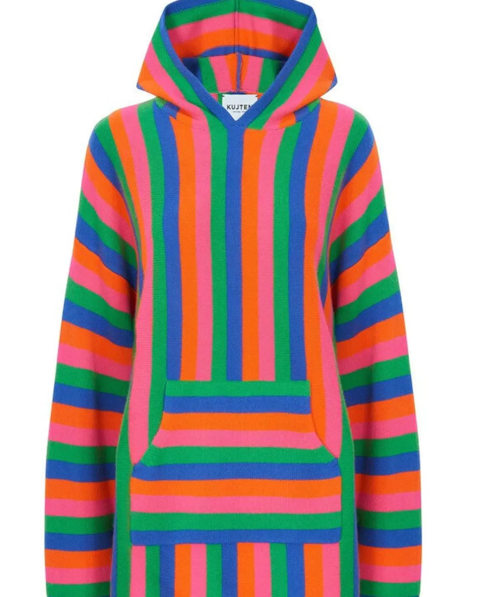 Kujten Capes & Ponchos>Woman Oversized Cashmere Poncho Orange Fluo