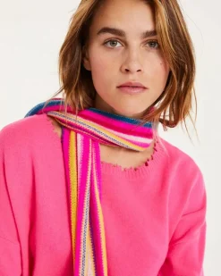 Kujten Sweaters & Sweatshirts>Woman Round Neck Cashmere Sweater Rose Fluo