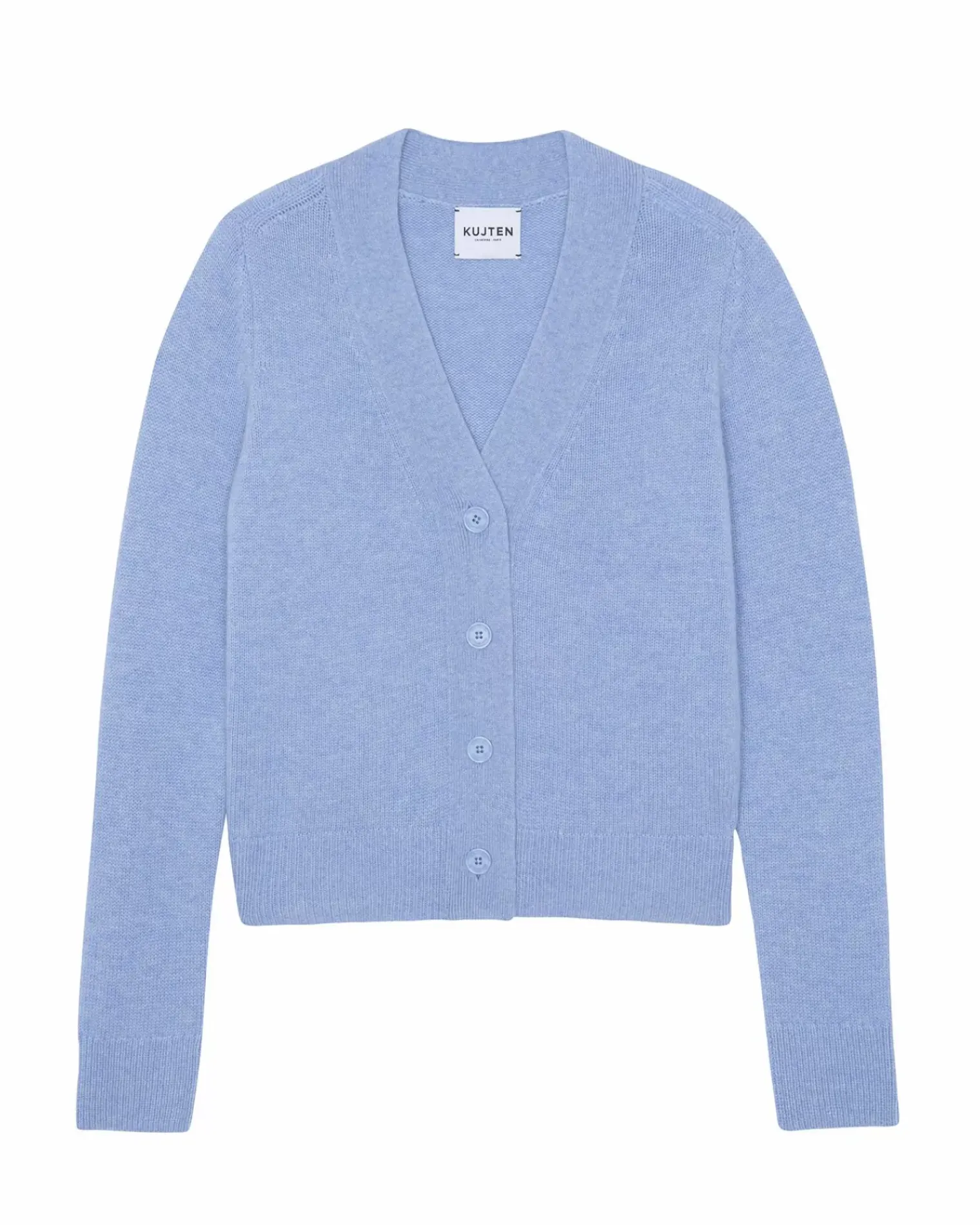 Kujten Jackets & Vests>Woman Short Cashmere Cardigan Bleu Jeans
