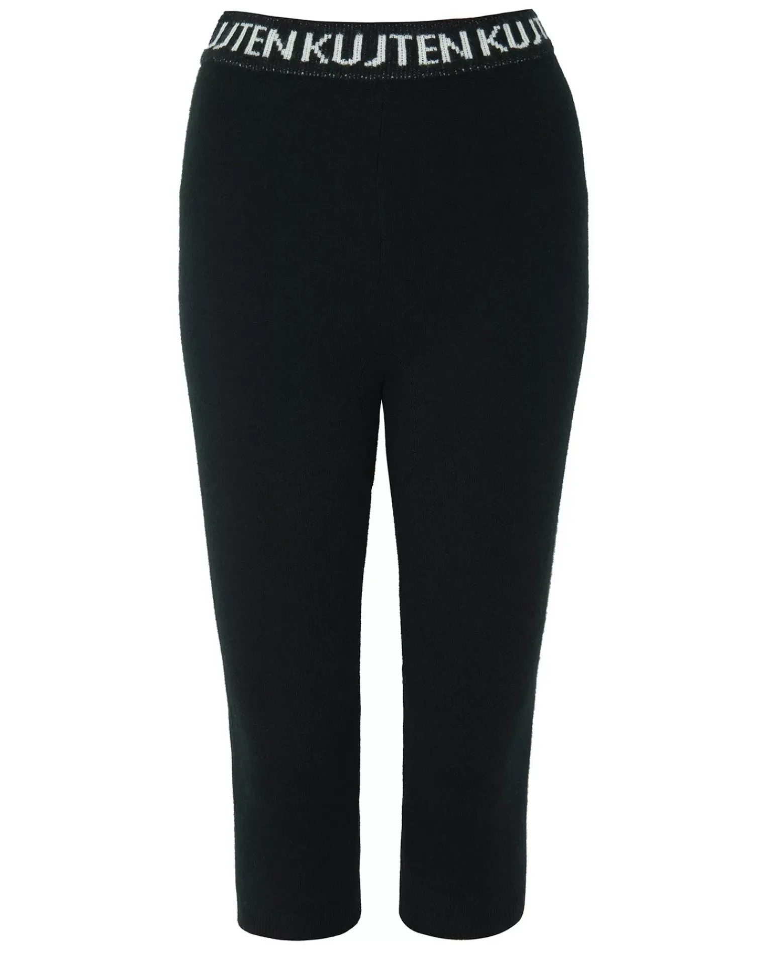 Kujten Joggings & Leggings>Woman Short Cashmere Stretch Legging Noir