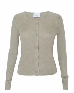 Kujten Jackets & Vests>Woman Short Silk & Cashmere Cardigan Beige