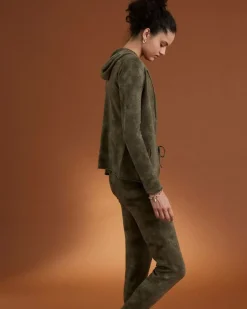Kujten Jackets & Vests>Women Basic Cashmere Cardigan Kaki Chine