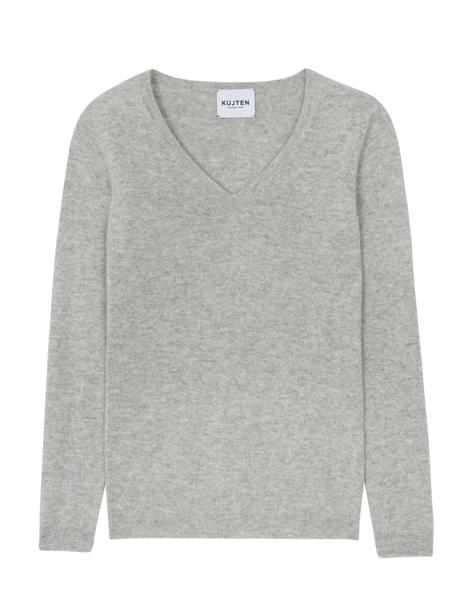 Kujten Sweaters & Sweatshirts>Women Basic Cashmere Sweater Gris Chine Clair