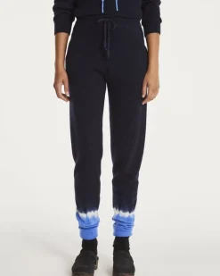Kujten Joggings & Leggings>Women Bicolour Cashmere Jogging Bleu Kabalos