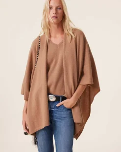 Kujten Capes & Ponchos>Women Cashmere Cape, 2-Threads Camelo
