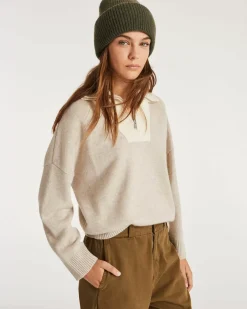 Kujten Sweaters & Sweatshirts>Women Cashmere Contrasted Sweater Avoine