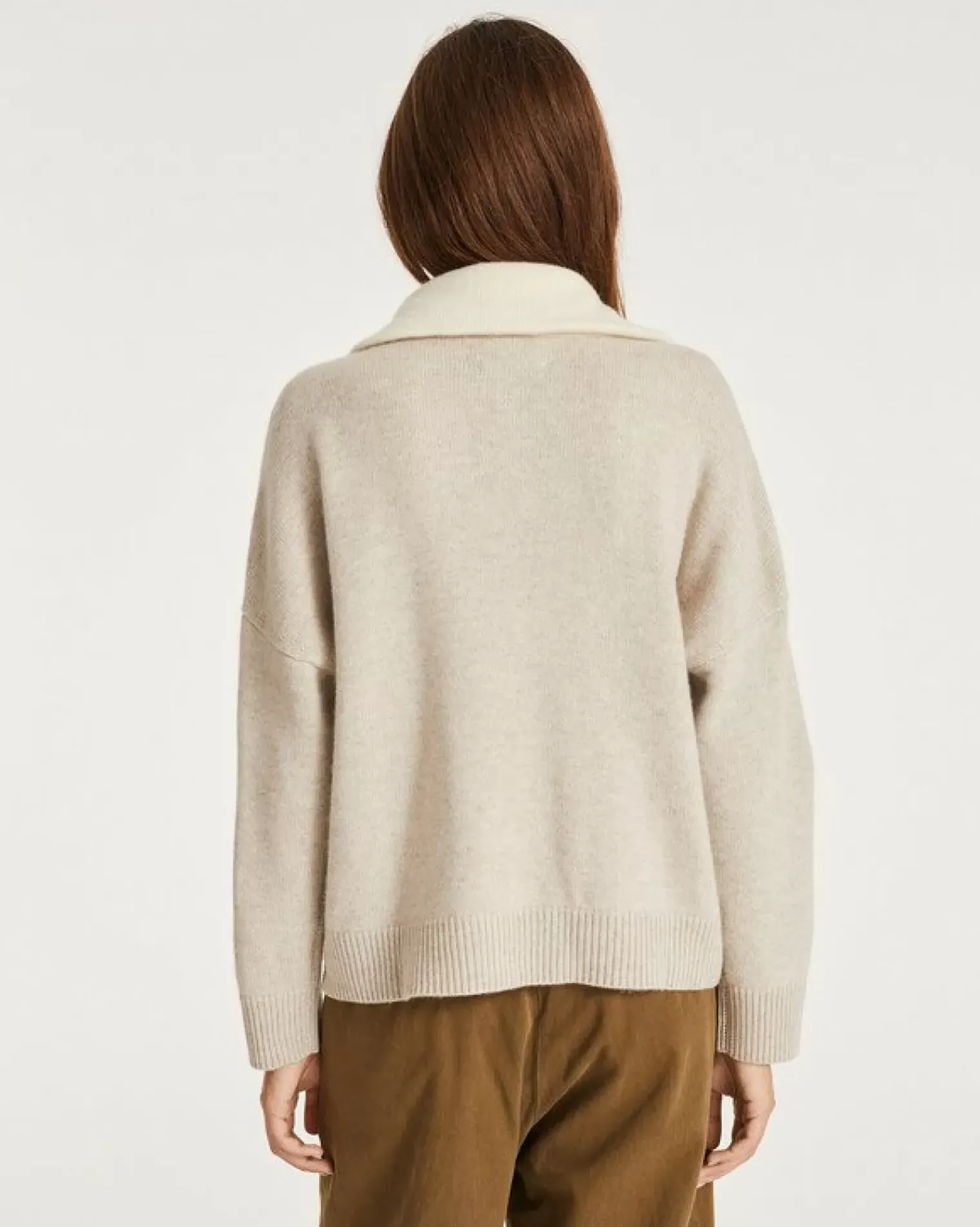 Kujten Sweaters & Sweatshirts>Women Cashmere Contrasted Sweater Avoine