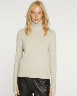 Kujten Sweaters & Sweatshirts>Women Cashmere Mitten Sleeves Sweater Avoine