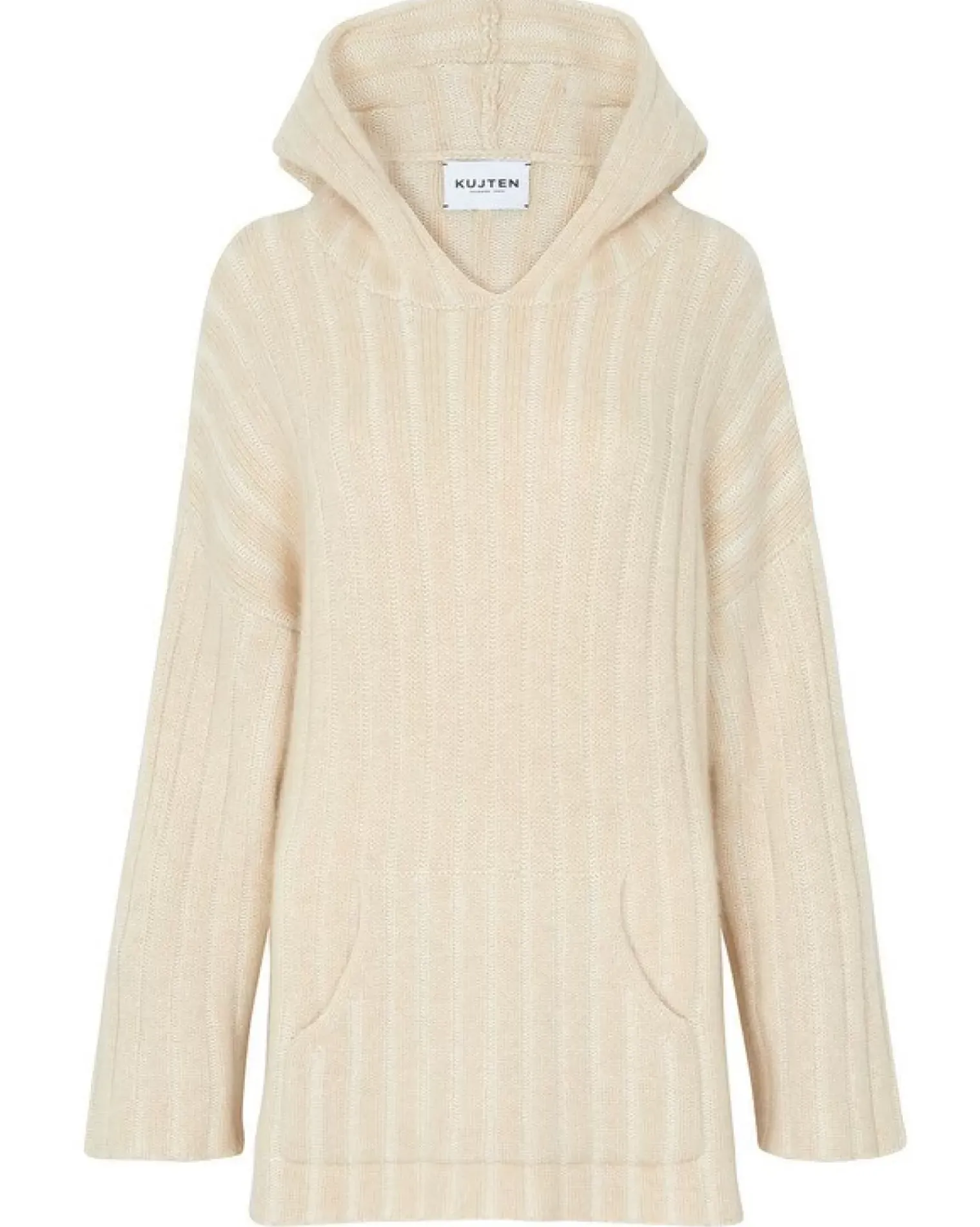 Kujten Capes & Ponchos>Women Cashmere Poncho With Hood Organique Mouline