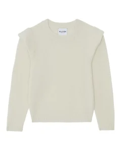Kujten Sweaters & Sweatshirts>Women Cashmere Round Neck Sweater Blanc Vintage