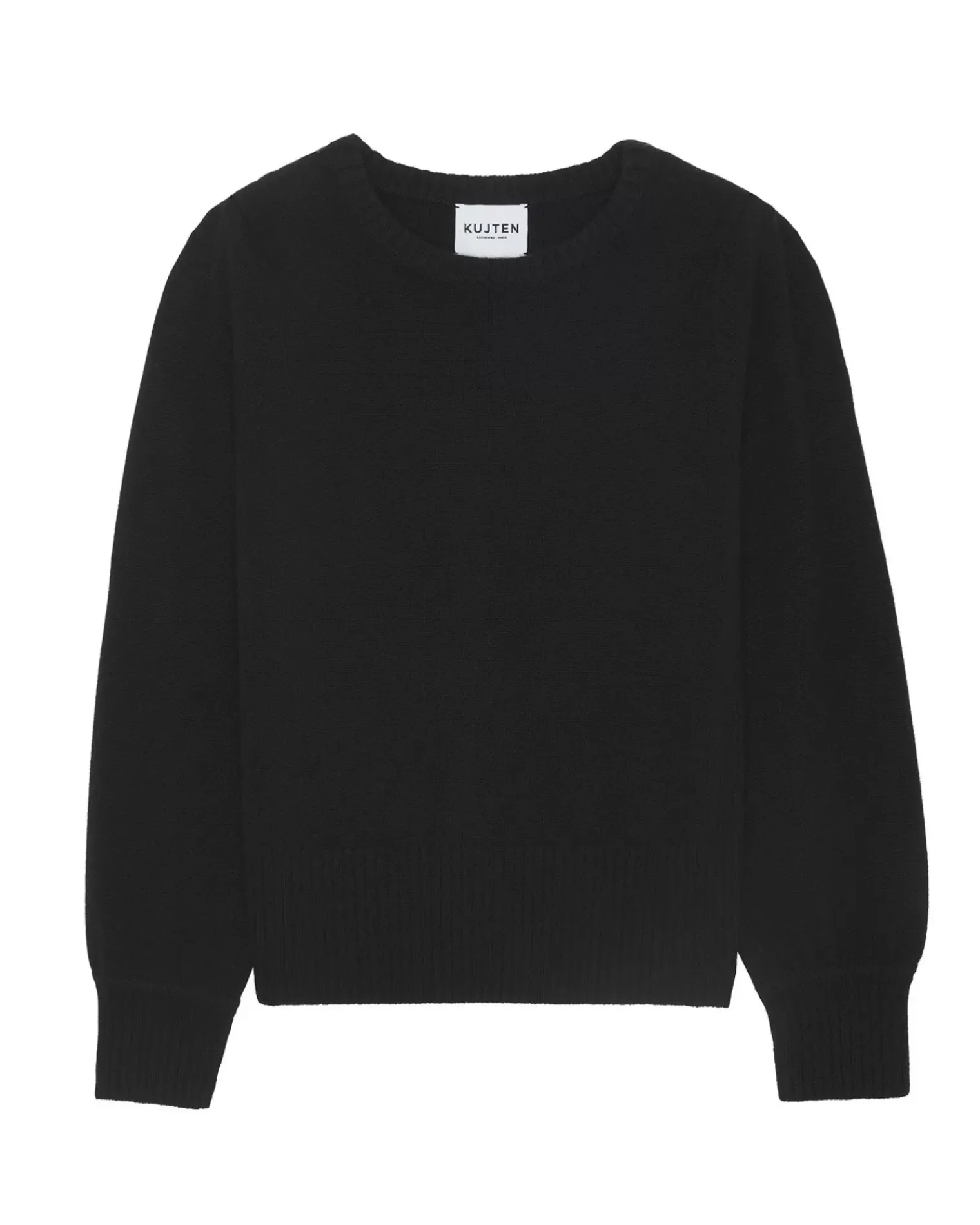 Kujten Sweaters & Sweatshirts>Women Cashmere Round Neck Sweater Noir
