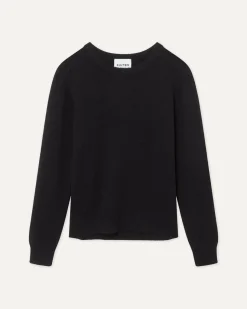 Kujten Sweaters & Sweatshirts>Women Cashmere Round Neck Sweater Noir