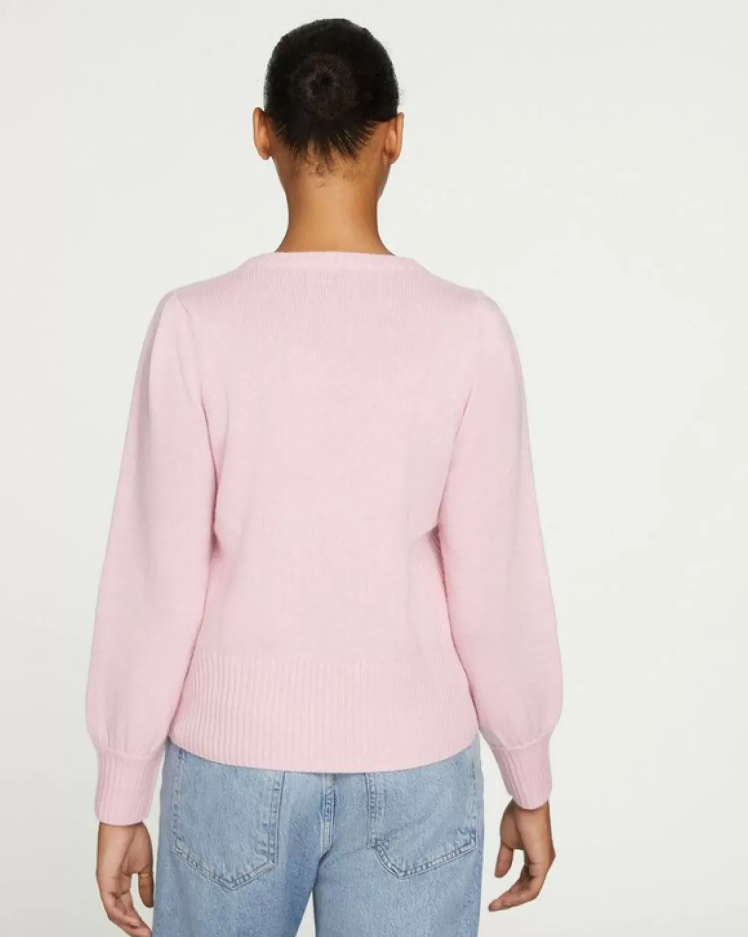 Kujten Sweaters & Sweatshirts>Women Cashmere Round Neck Sweater Candy Pink