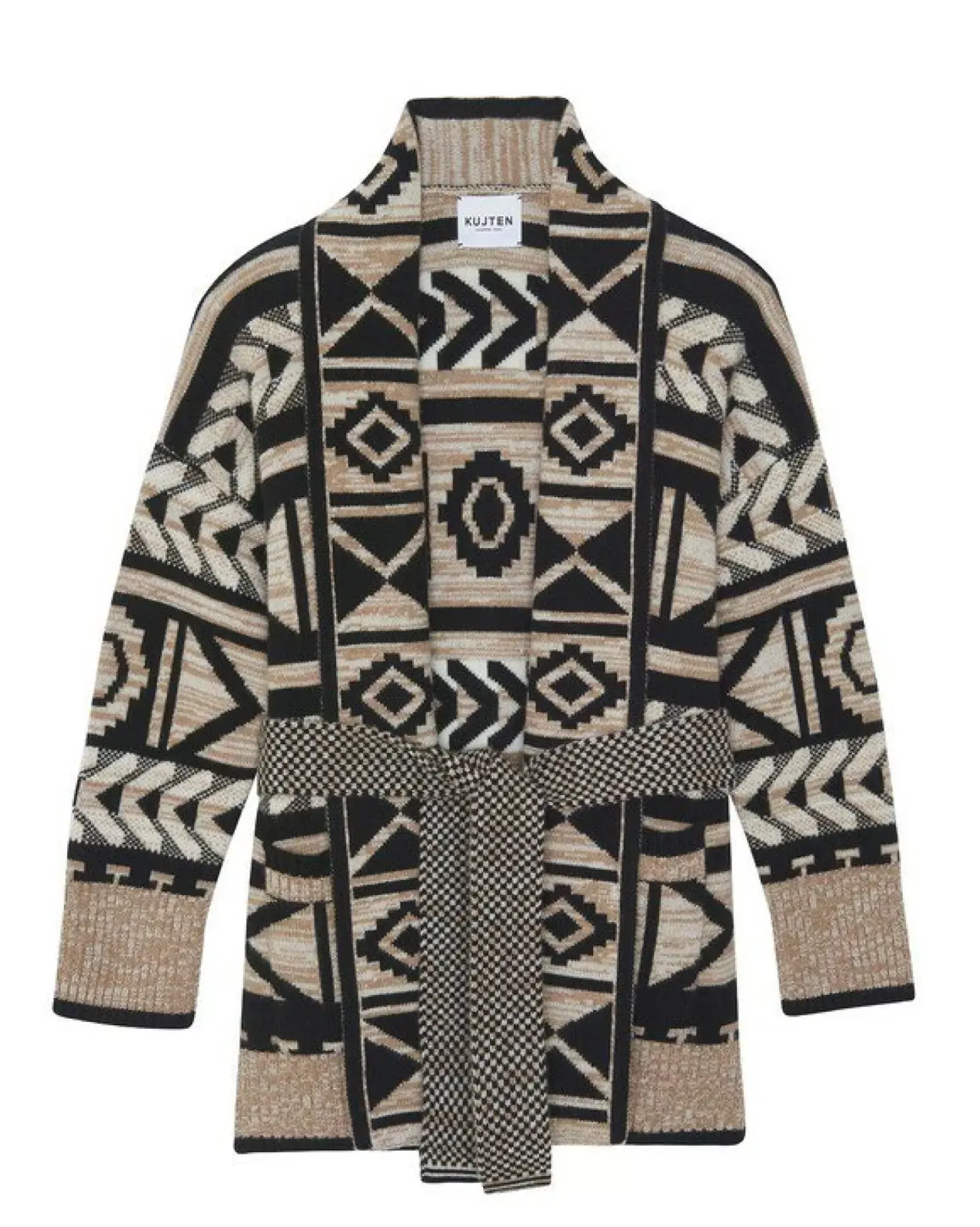 Kujten Jackets & Vests>Women Cashmere Shawl Collar Jacket Camelo