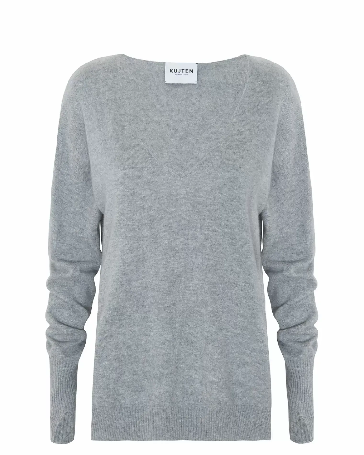 Kujten Sweaters & Sweatshirts>Women Cashmere Sweater Mittens Sleeves Gris Chine
