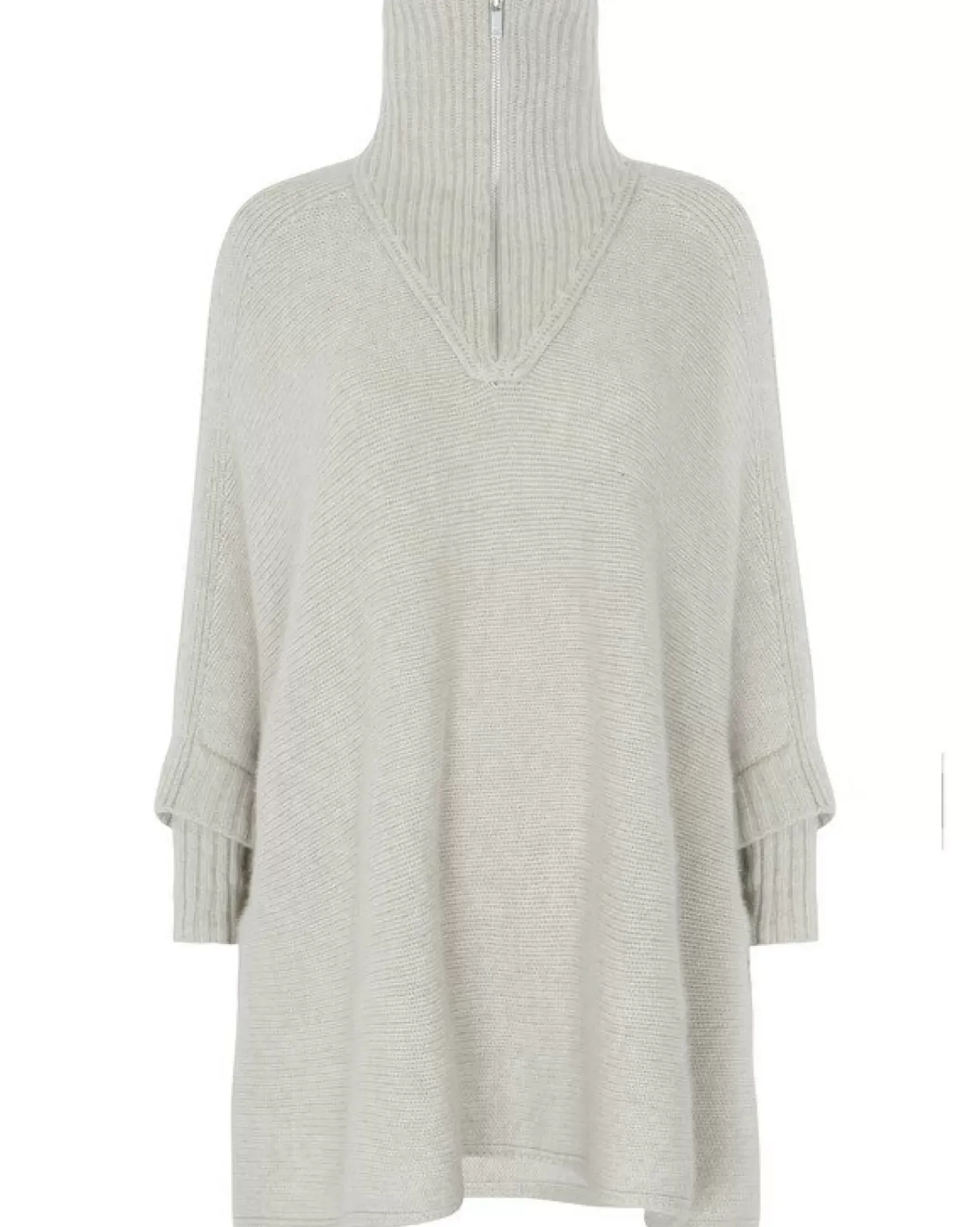 Kujten Capes & Ponchos>Women Cashmere Trucker Neck Poncho Avoine