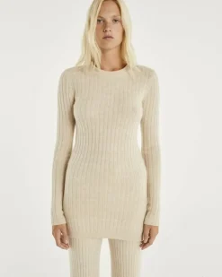 Kujten Sweaters & Sweatshirts>Women Cashmere Tunic Sweater Organique Mouline