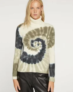 Kujten Sweaters & Sweatshirts>Women Cashmere Turtleneck Sweater Kaki Fonce