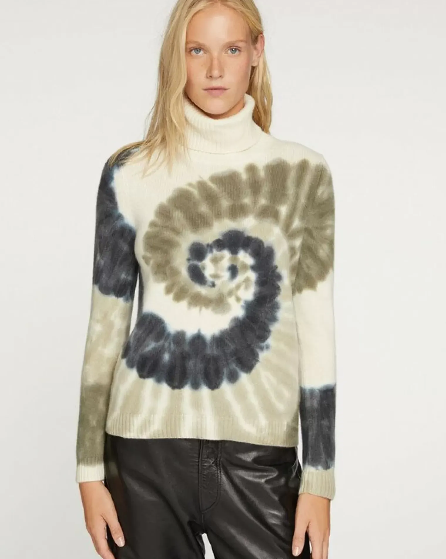 Kujten Sweaters & Sweatshirts>Women Cashmere Turtleneck Sweater Kaki Fonce