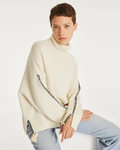 Kujten Sweaters & Sweatshirts>Women Cashmere Turtleneck Sweater Blanc Vintage