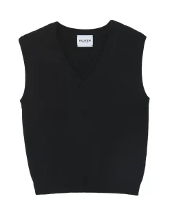 Kujten Sweaters & Sweatshirts>Women Cashmere V-Neck Sweater Noir