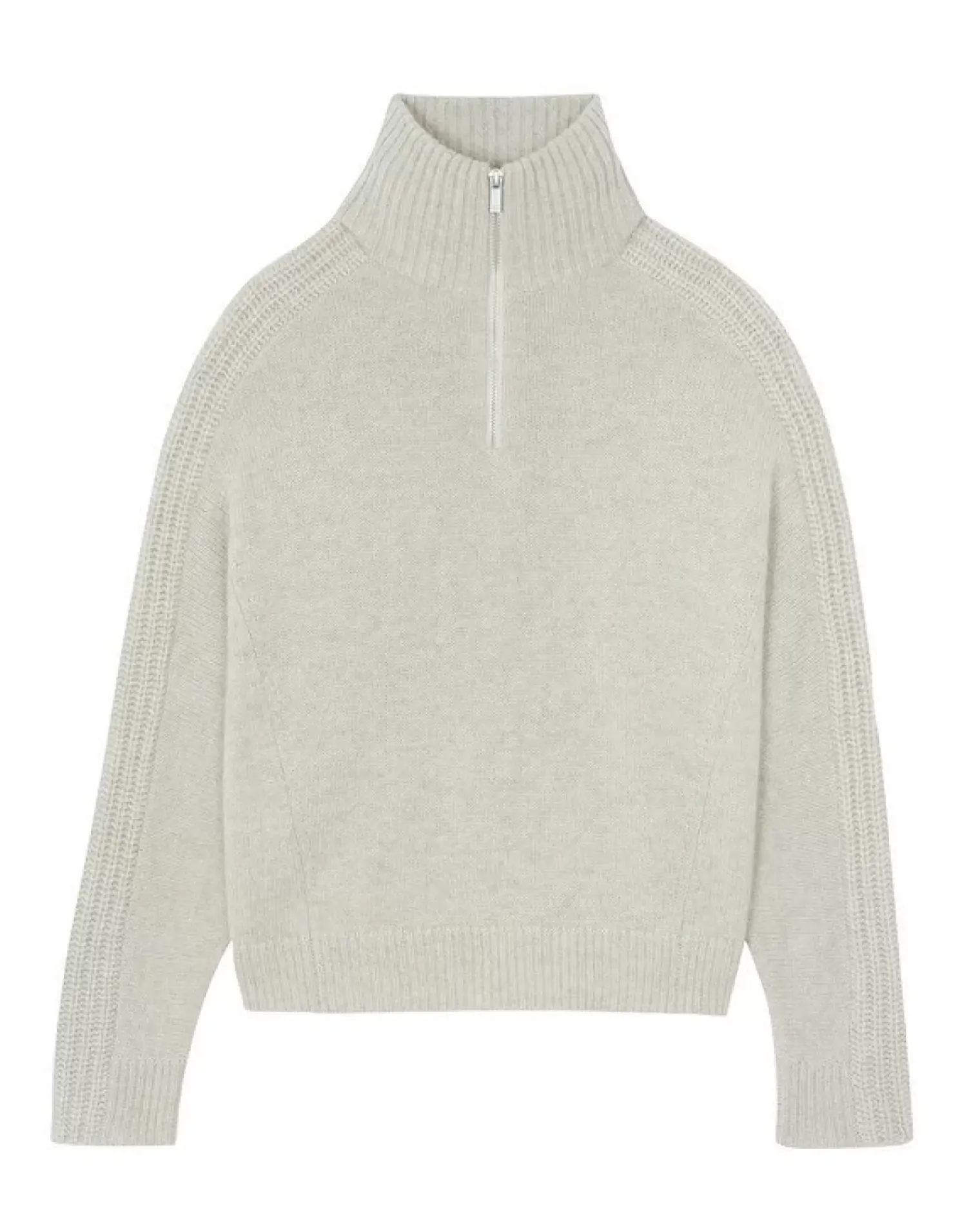 Kujten Sweaters & Sweatshirts>Women Cropped Trucker Cashmere Sweater Avoine