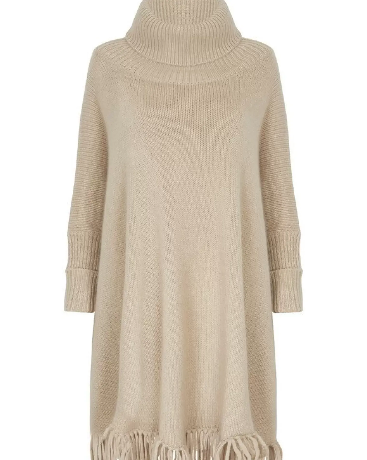 Kujten Capes & Ponchos>Women Fringed Cashmere Poncho, 10-Threads Organique