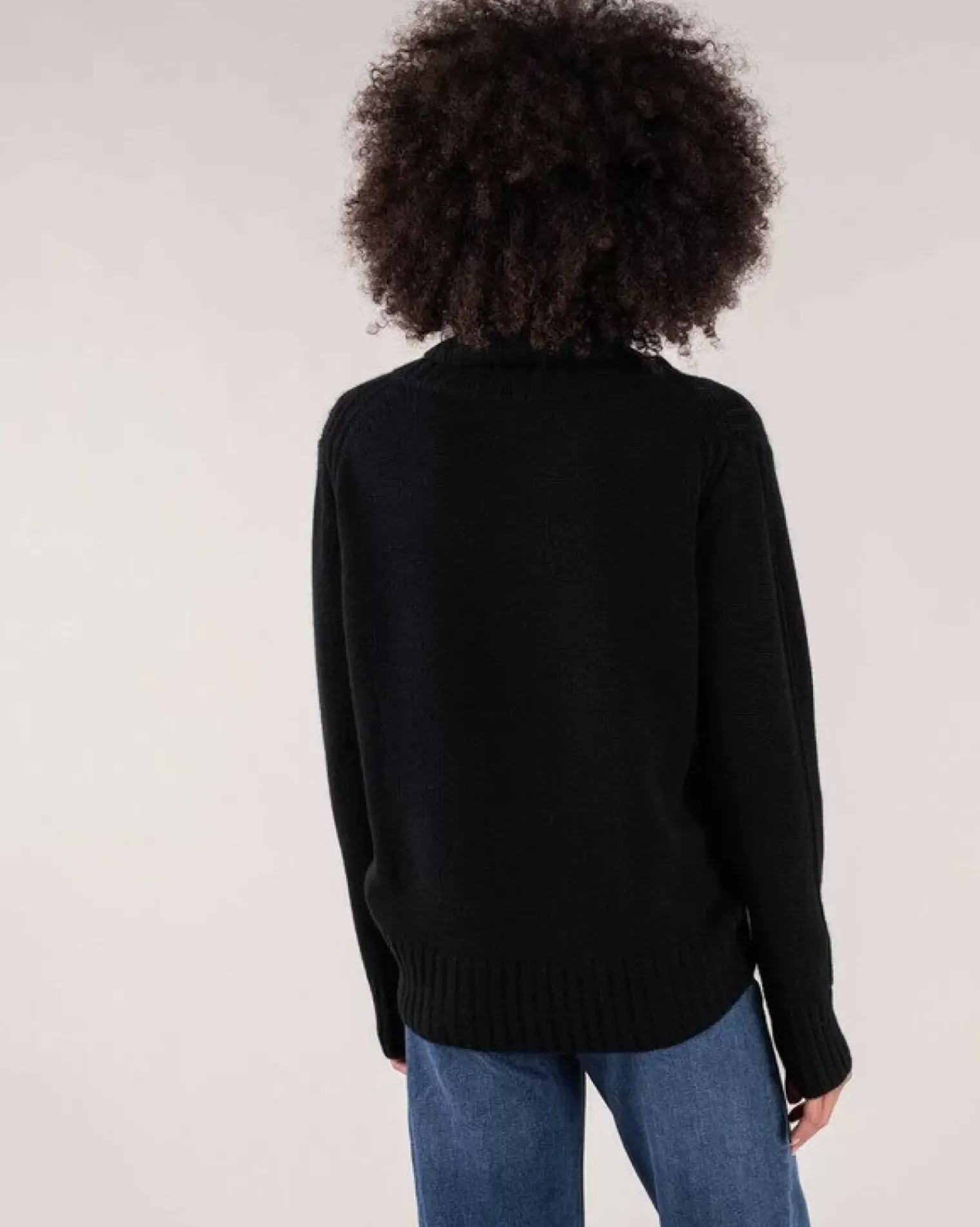 Kujten Sweaters & Sweatshirts>Women Large Turtleneck Cashmere Sweater Noir