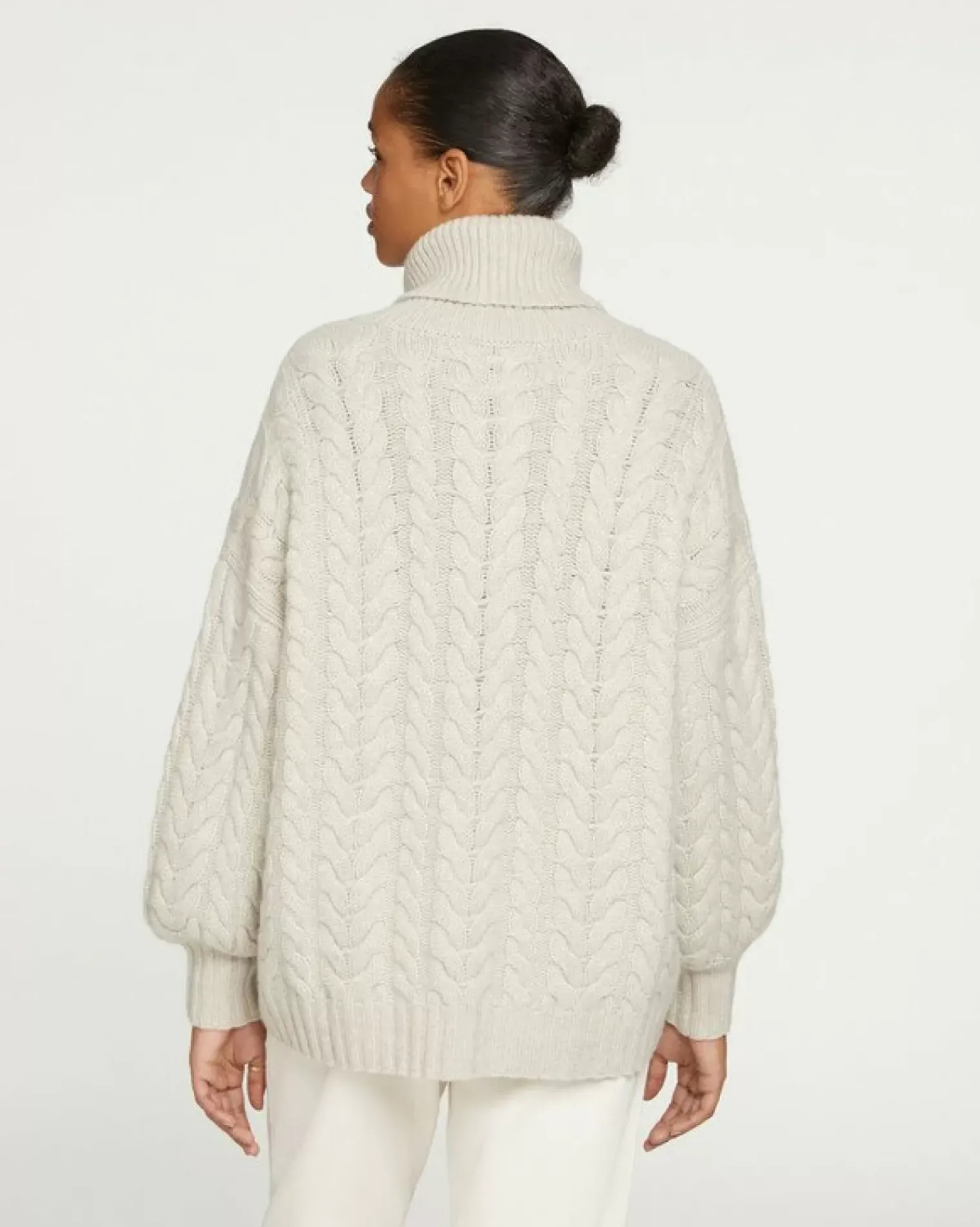 Kujten Sweaters & Sweatshirts>Women Oversized Cashmere Sweater, 6-Threads Avoine