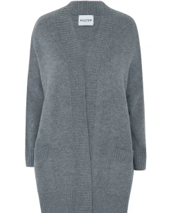 Kujten Jackets & Vests>Women Oversized Cashmere Vest Gris Flanelle
