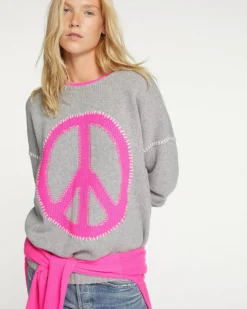 Kujten Sweaters & Sweatshirts>Women Oversized Cashmere Sweater Gris Chine