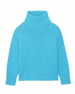 Kujten Sweaters & Sweatshirts>Women Oversized Cashmere Sweater Bleu Turquoise