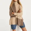 Kujten Capes & Ponchos>Women Oversized Cashmere Poncho Beige Taupe