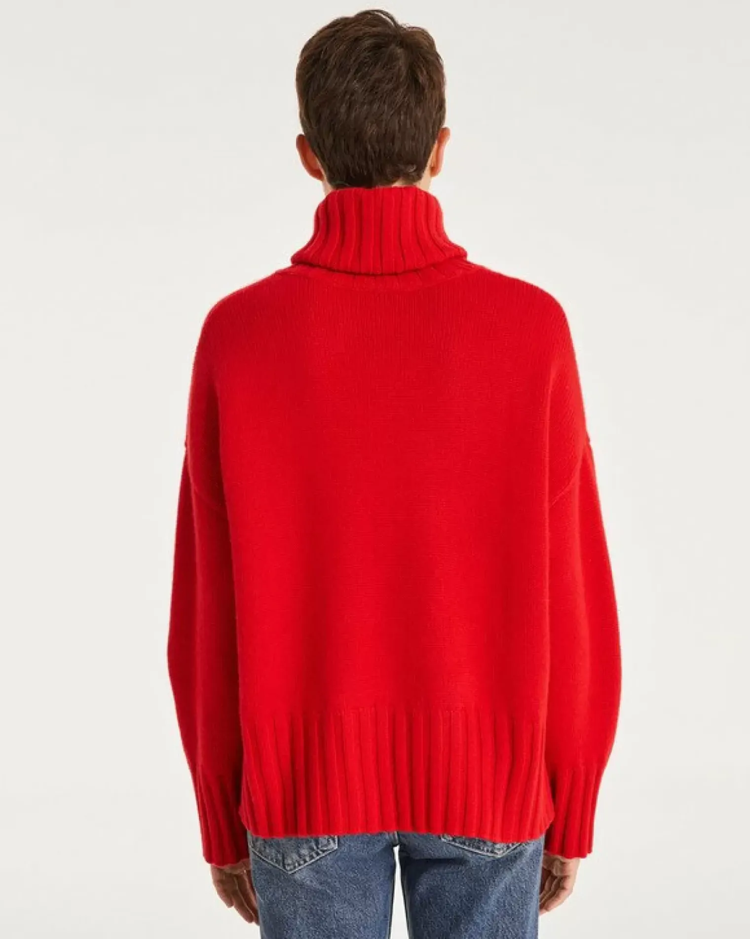 Kujten Sweaters & Sweatshirts>Women Oversized Cashmere Sweater Rouge Tomato