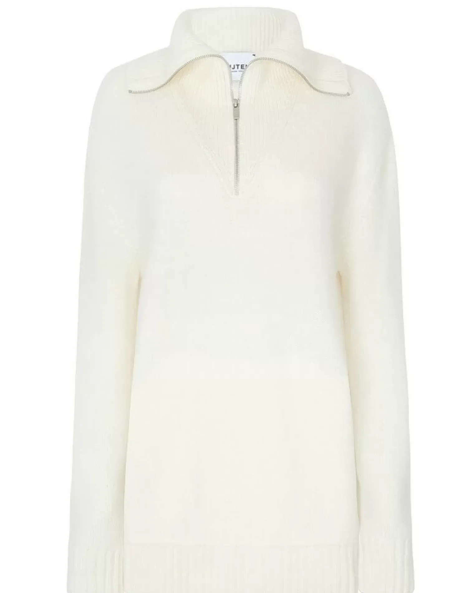 Kujten Sweaters & Sweatshirts>Women Oversized Cashmere Trucker Sweater Blanc