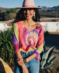 Kujten Sweaters & Sweatshirts>Women Oversized V-Neck Cashmere Sweater Violet