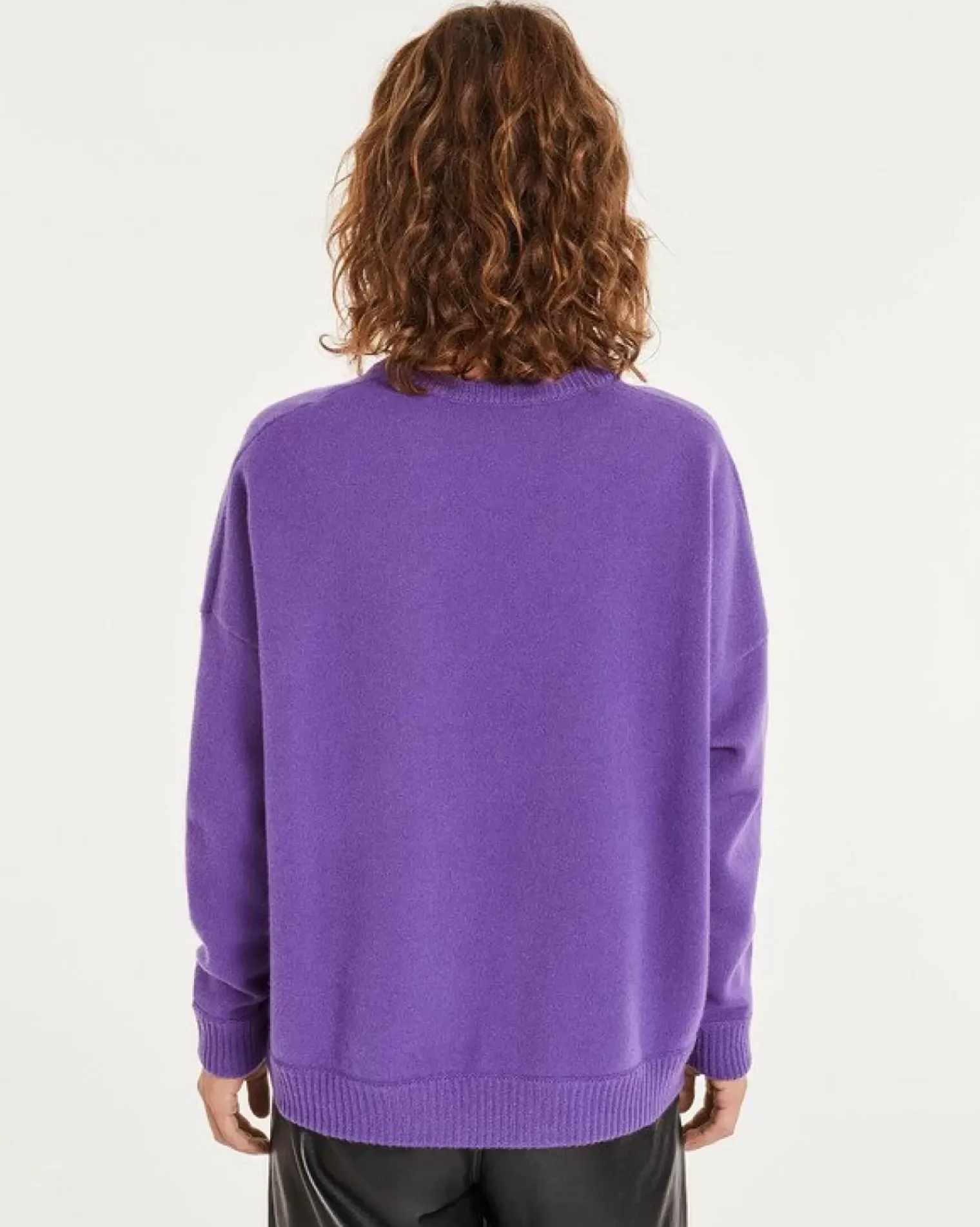 Kujten Sweaters & Sweatshirts>Women Oversized V-Neck Cashmere Sweater Violet