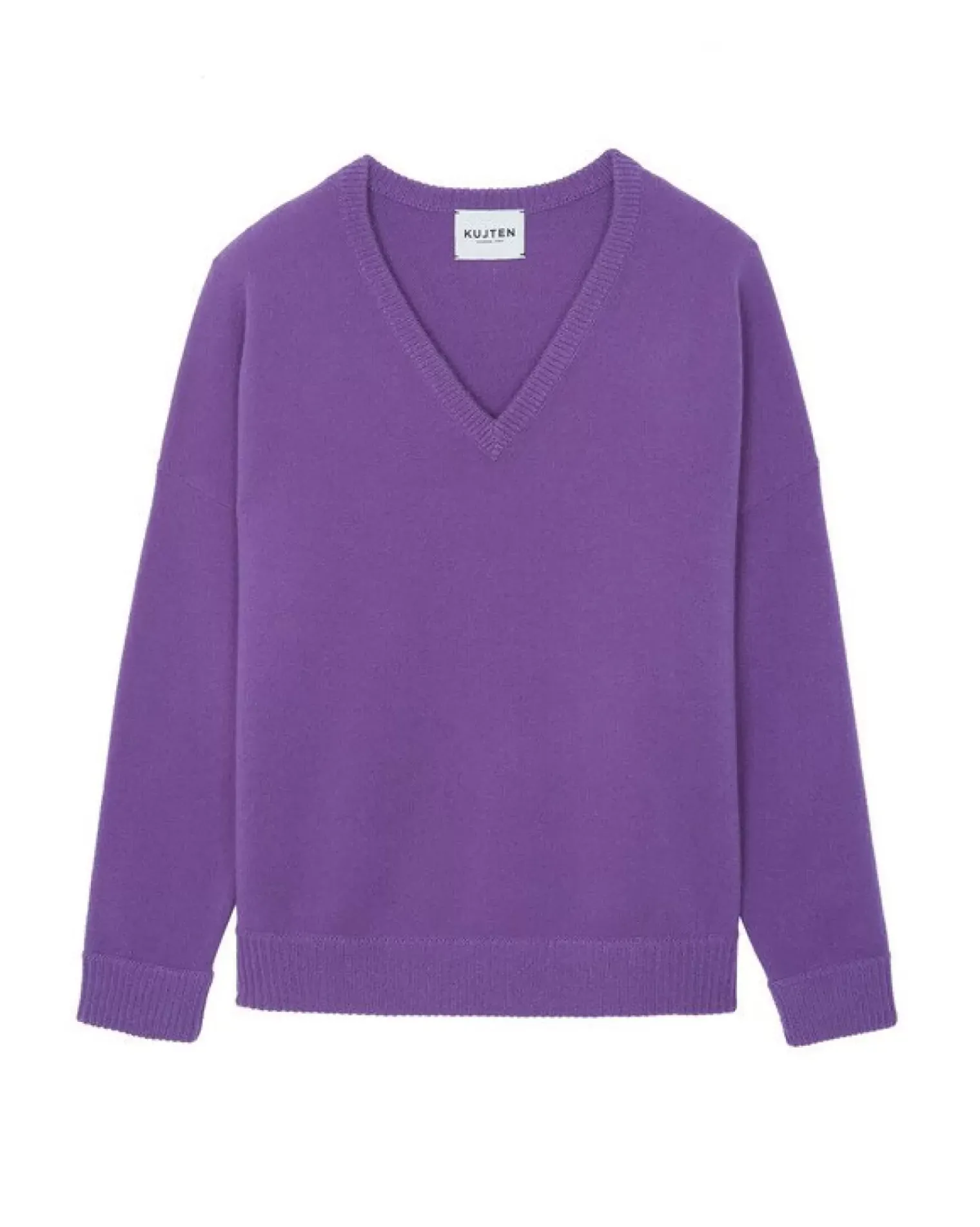 Kujten Sweaters & Sweatshirts>Women Oversized V-Neck Cashmere Sweater Violet