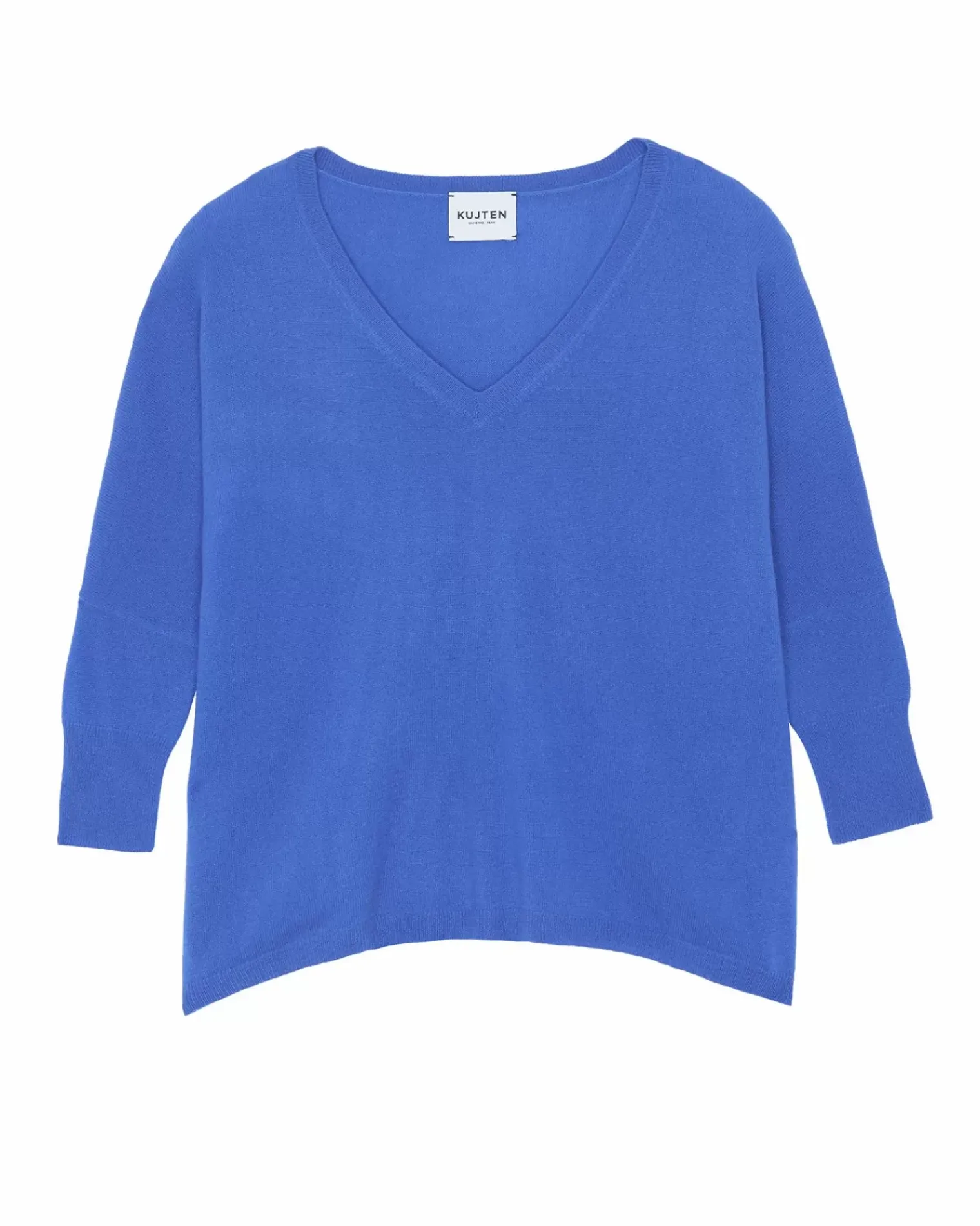 Kujten Sweaters & Sweatshirts>Women Oversized V-Neck Cashmere Sweater, 2-Threads Deep Kabalos