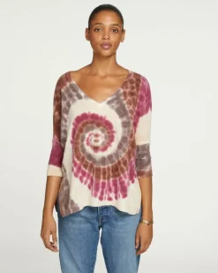 Kujten Sweaters & Sweatshirts>Women Oversized V-Neck Cashmere Sweater Marron