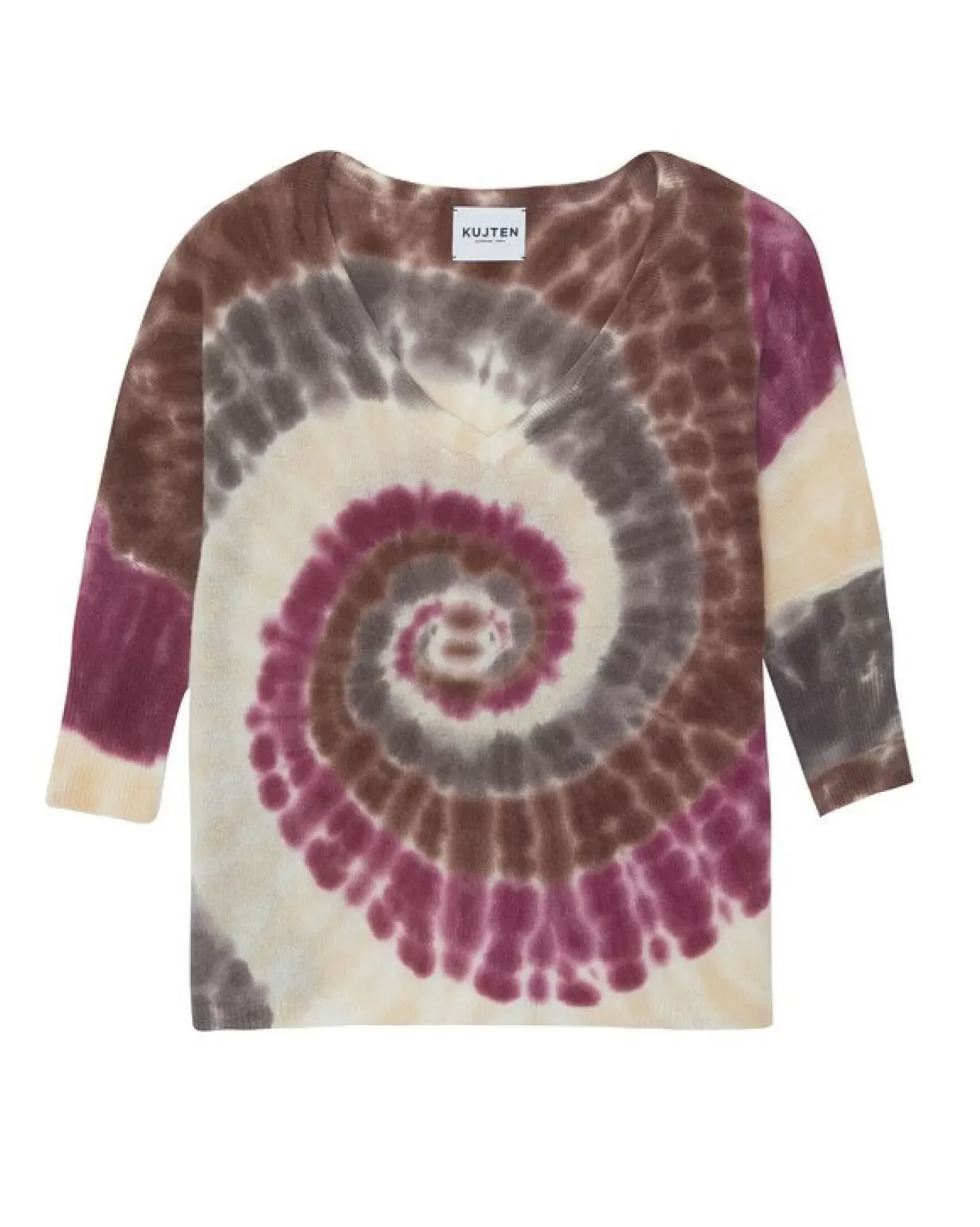 Kujten Sweaters & Sweatshirts>Women Oversized V-Neck Cashmere Sweater Marron