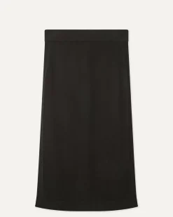 Kujten Dresses & Skirts>Women Plain Long Cashmere Skirt Noir