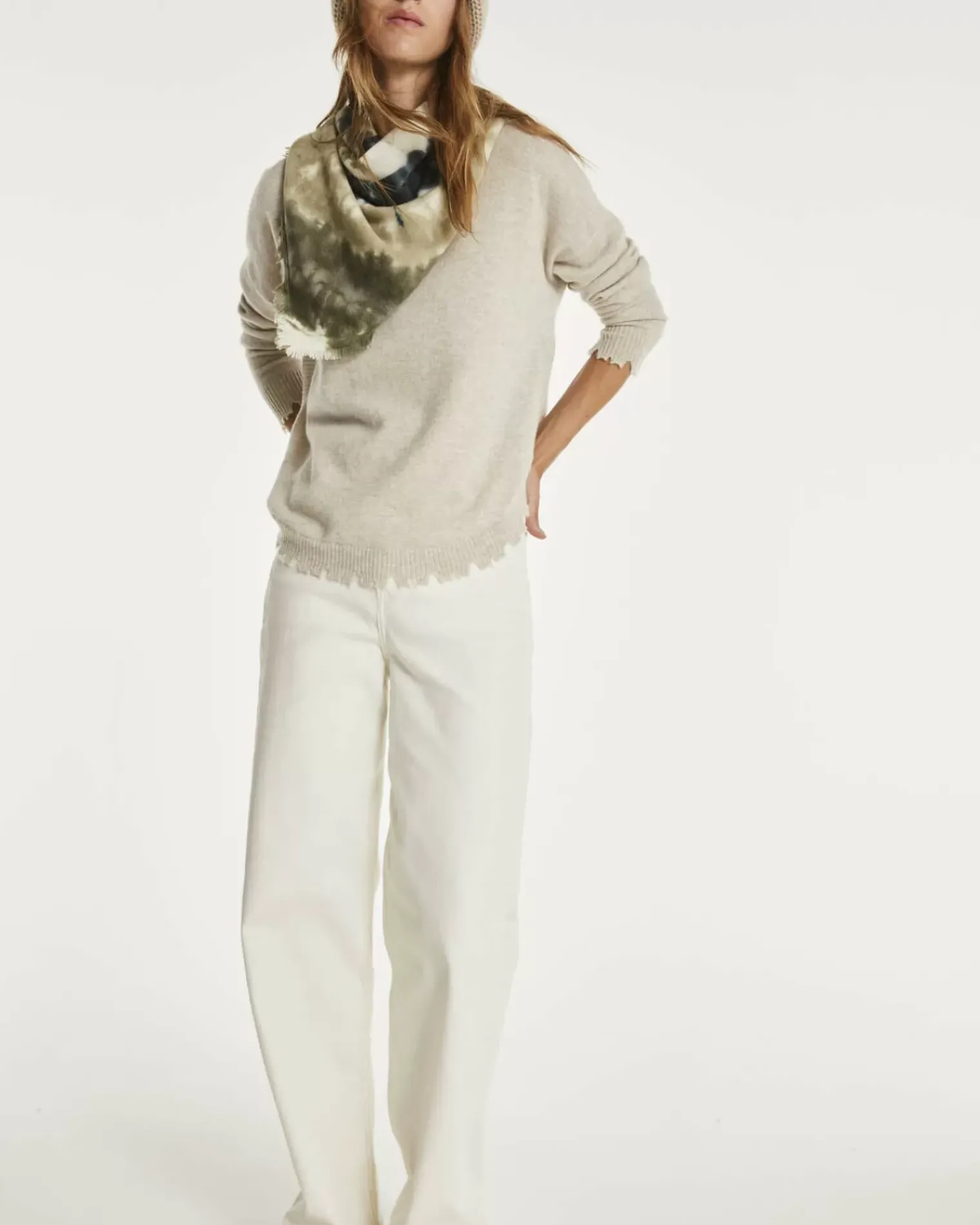 Kujten Sweaters & Sweatshirts>Women Round Neck Cashmere Sweater Avoine