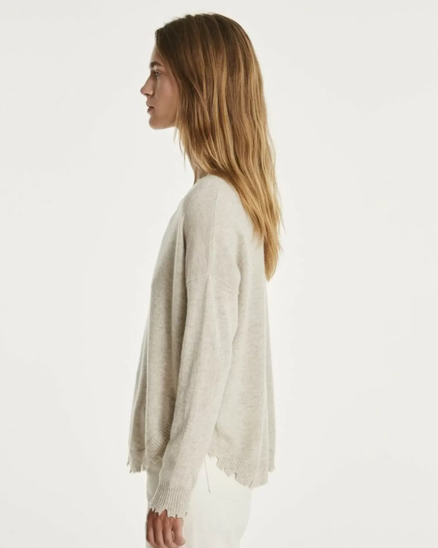 Kujten Sweaters & Sweatshirts>Women Round Neck Cashmere Sweater Avoine