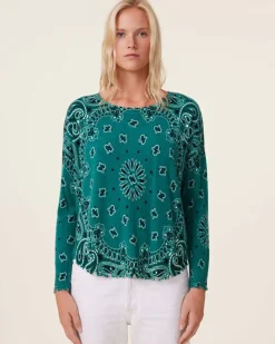 Kujten Sweaters & Sweatshirts>Women Round Neck Cashmere Sweater, 2-Threads Vert Perroquet