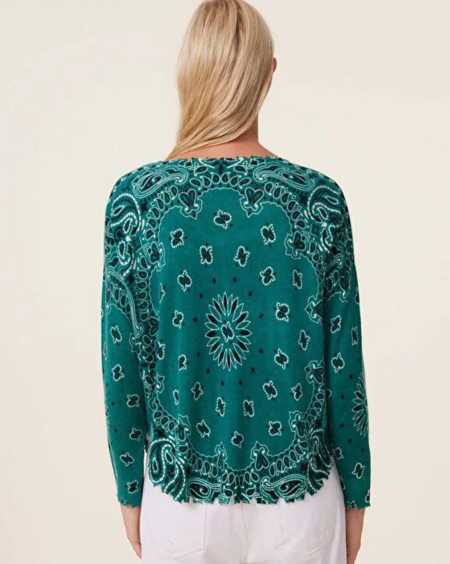 Kujten Sweaters & Sweatshirts>Women Round Neck Cashmere Sweater, 2-Threads Vert Perroquet