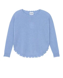 Kujten Sweaters & Sweatshirts>Women Round Neck Cashmere Sweater Bleu Jeans
