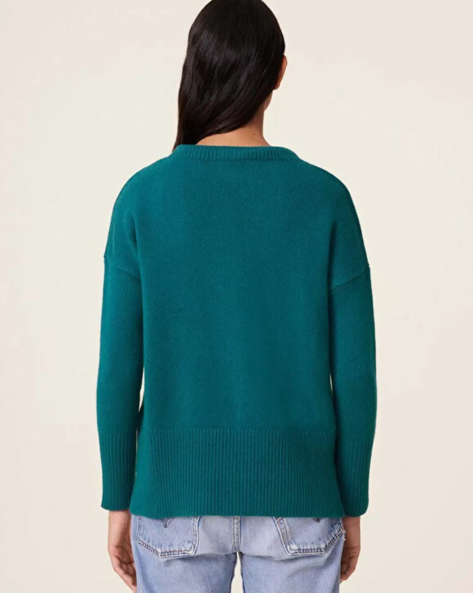 Kujten Sweaters & Sweatshirts>Women Round Neck Cashmere Sweater, 4-Threads Vert Perroquet