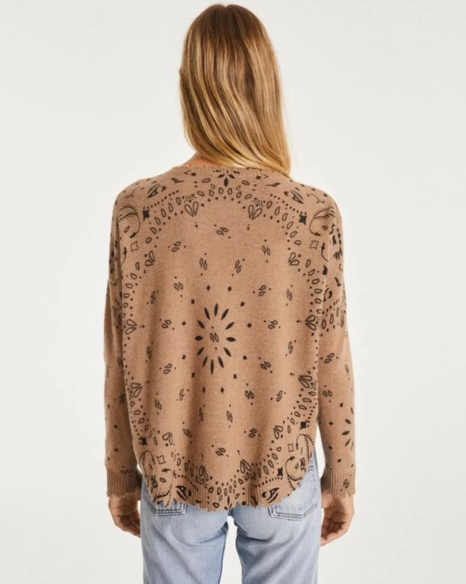 Kujten Sweaters & Sweatshirts>Women Round Neck Cashmere Sweater Camelo