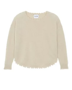 Kujten Sweaters & Sweatshirts>Women Round Neck Cashmere Sweater, 2-Threads Organique